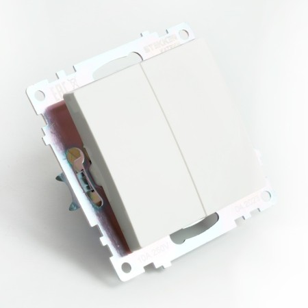 2-clavy switch (mechanism), 250V, 10A, Stekker series Katrin, GLS10-7107-01, white-4