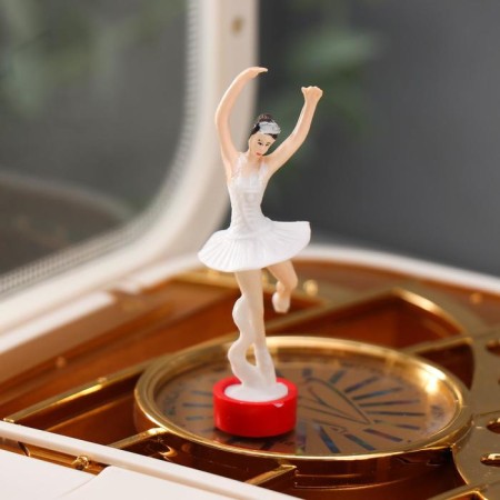 Musical Musical Casket "White Piano with Ballerina" 10.5x17.5x18.5 cm-4