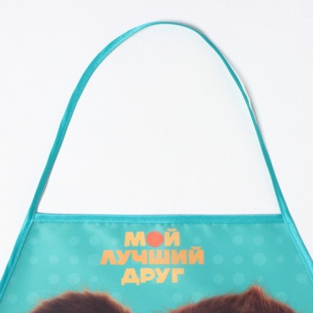 Baby apron for creativity "Cheburashka: my best friend", 49 x 39 cm-3
