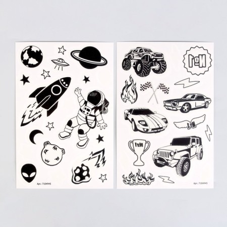 Set "Children's Tattoos", glow in the dark, 2 sheets-2