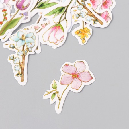 Stickers for creativity "Spring flowering" embossing gold set 48 pcs 9x7x0.8 cm-3