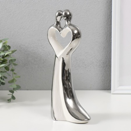 Souvenir ceramics "One love for two" silver-white 24x11.5x5.5 cm-3