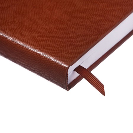Dated diary of 2025, A6+, 176 sheets "Lyon", solid cover, pancake embossing, with liesa, block 80 g/m2, brown-2