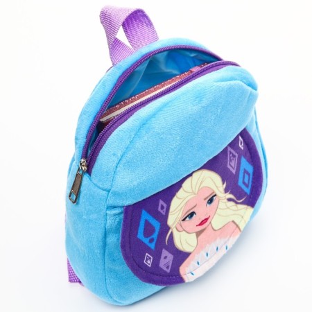 Blue backpack, with a zipper, with a pocket, 19 x 22 cm "Elsa", a cold heart-3