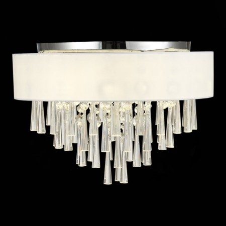 Ceiling lamp G9, 6x5W, 33x45 cm, chrome color, white, transparent-9