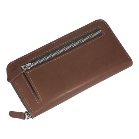 Women's wallet, metal zipper, size 9.5x19 cm, color brown shore-2