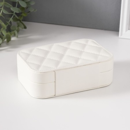 Casket to the leatherette for jewelry "Sweet. Rombs" white 11x16x5 cm-4