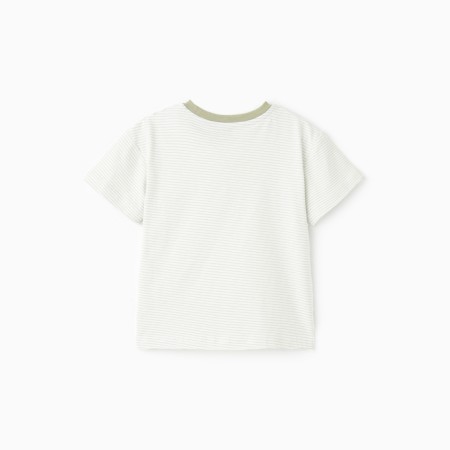 T -shirt for a boy, white color/strip, height 116 cm-3