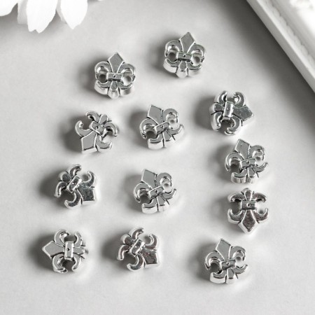 Busina for creativity Metal "Heraldic Lilia" silver 1.1x1 cm-1