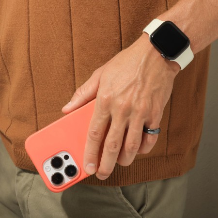 Ring "Night" for hematite, rounded, black color, size 18-4