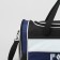 Sports bag with lightning, external pocket, long belt, black color/Tricolor