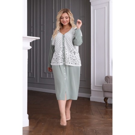 Women's dress, size 60, khaki color-7