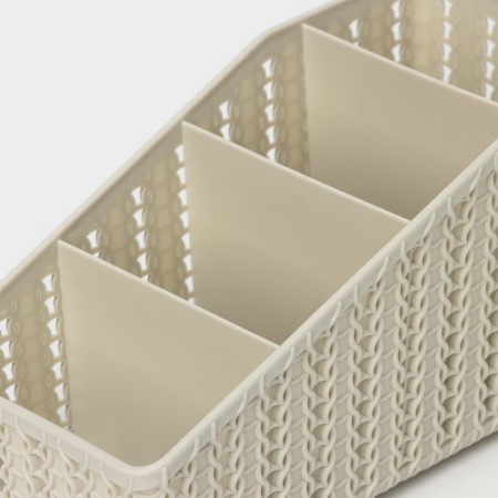 Organizer "Knitting", 4 sections, color white rattan-2