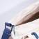 Youth bag with zipper, milk/blue color
