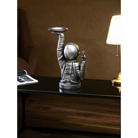 Cosmonaut's Steel stand, polystone, 47 cm, silver color-1