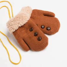 Baby mittens minku with buttons, 15 rr (15 cm), cent