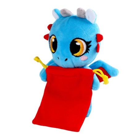 Soft "dragon" toy, blue, with a bag for sweets-2