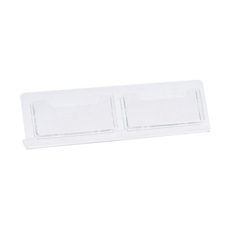 Table stand for business cards, with two compartments, 22.5 × 4.7 × 5.5 cm, 2 mm outflow in a protective film-1