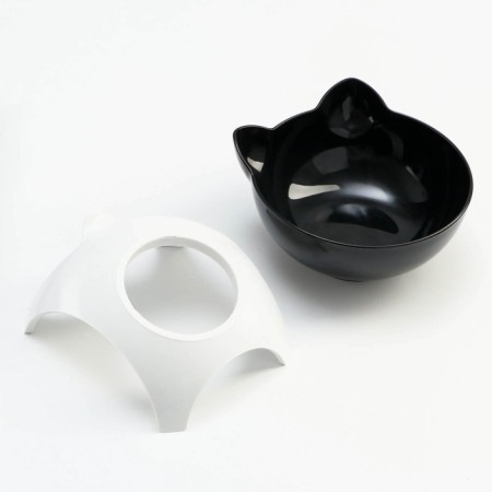 Black bowl on a white stand 10 x 12 x 13.5 cm-4