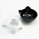 Black bowl on a white stand 10 x 12 x 13.5 cm