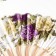 Fan bamboo, textiles h = 21 cm bend, with a brush "flowers" in a box, white-lilac