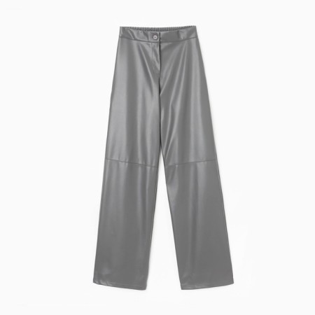 Women's pants (eco-leather) minku: classic color gray, rn 50-5