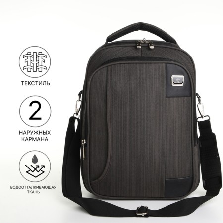 Backpack - male bag, textiles, gray color-1