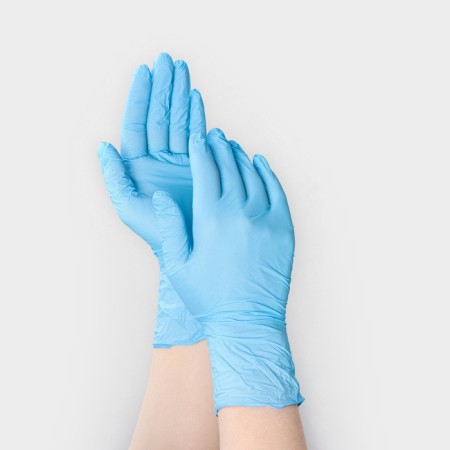 Nitril nitrile gloves, observation, non -sterile, size L, 200 pcs/UP (100 pairs), blue color-2