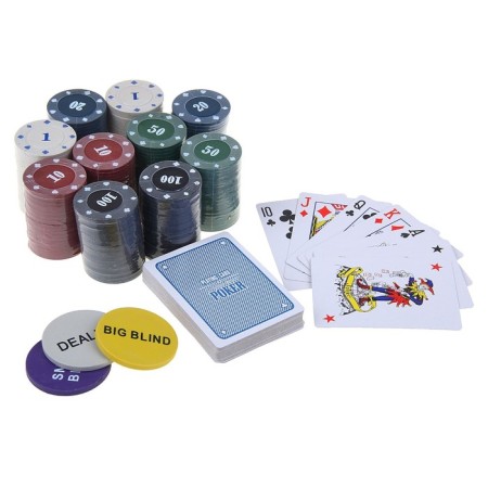 Poker, set for the game (maps 2 decks mix, chips 200 pcs.), With a face value, 60 x 90 cm