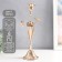 Summary metal per 1 candle "Three flowers" d-2.5 cm gold 10x10x33 cm