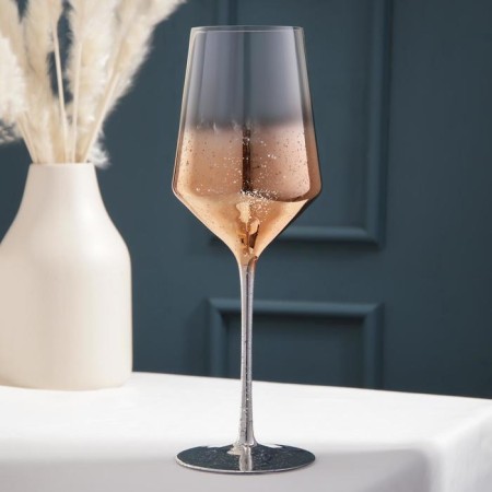 Glass of glass for wine "Flinking", 500 ml, 8.5 × 25 cm, gold color