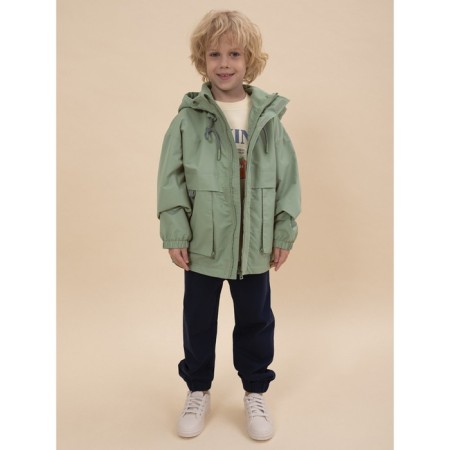 Windbreaker for boys, height 146 cm, green color-4