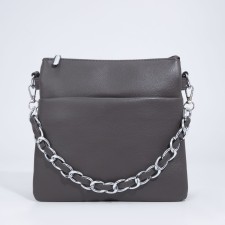 Bag Cross-Bodi with a zipper, gray color