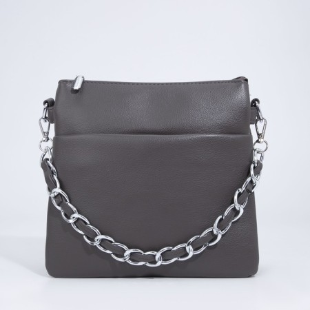 Bag Cross-Bodi with a zipper, gray color