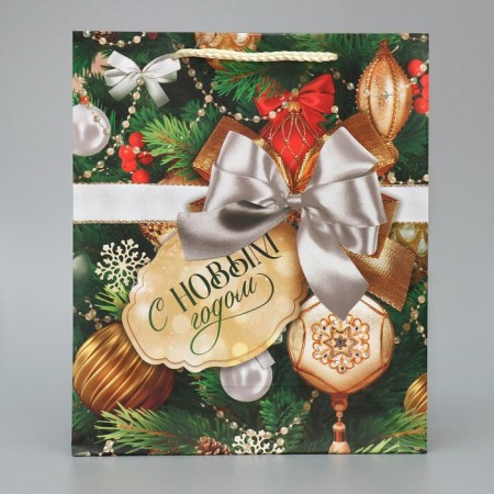 Package laminated vertical “Gift for you”, ML 21 x 25 x 8 cm, New Year-4