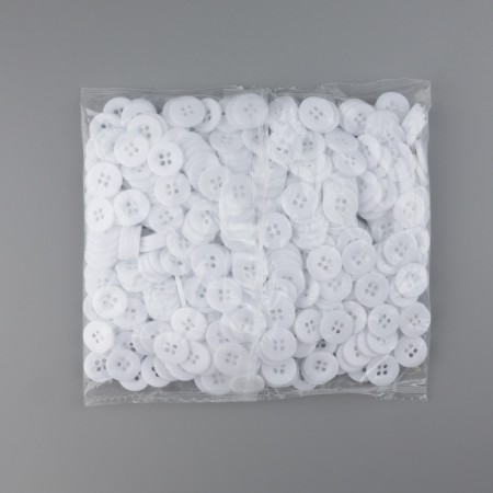 Button 4 punctures, d = 15 mm, white color-2