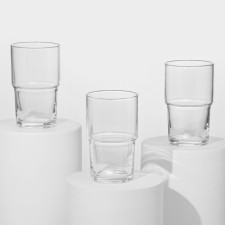 Set of glass glasses Hill, 440 ml, 3 pcs