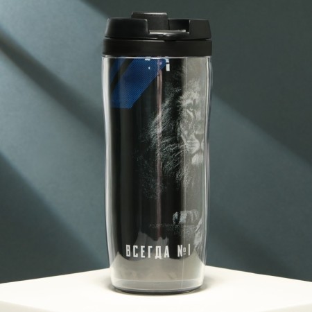 The thermost man is plastic with the insert “Strong in spirit. Lion ", 350 ml-1