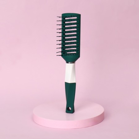 The comb massage, rubberized handle, ventilated, 4.5 × 22.5 cm, green/white color-2