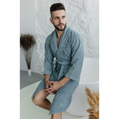 Terry dressing gown, size 46, dark-soot color-3