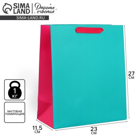 Two-color gift package, packaging, “pink-blue”, ml 23 x 27 x 11.5 cm