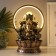 Table Polystone Fountain from the Network, Hanesha's backlight in gold under waterfalls 25x20x34 cm 10692
