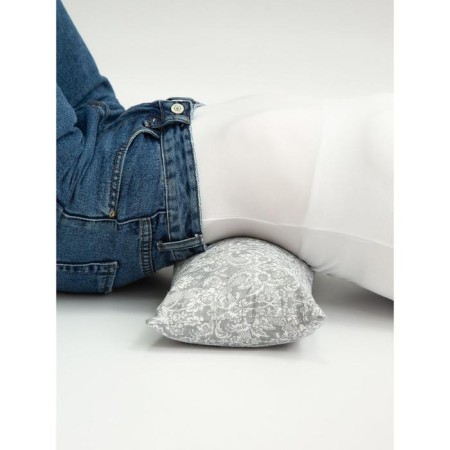 Pillow Orthopedic roller with buckwheat luster, size 20x50 cm, damask, color gray color-6