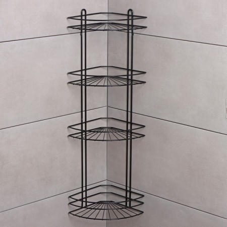 Bathroom shelf for the bathroom 4-tier native, 175 × 175 × 762 mm, black matte color-2