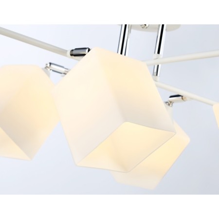 Suspended chandelier Ambrella Light, Modern, TR303088, 6HE27, white color, chrome-4