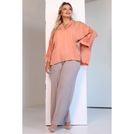 Female blouse, size 50, terracotta color-6