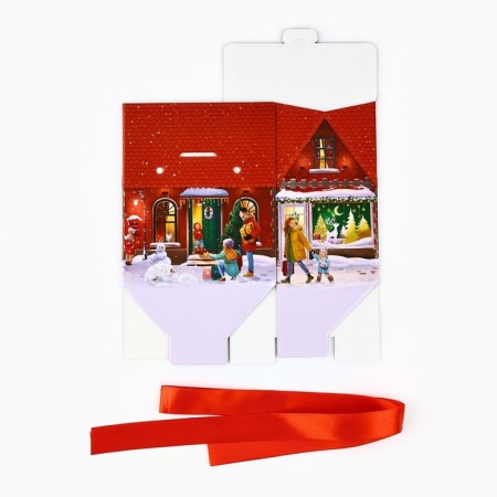 Box a gift New Year's folding "City Life", 15 x 18 x 10 cm, New Year-7