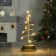 LED figure "Golden Christmas tree" 12 × 25 × 12 cm, metal, batteries AAAX3 (not complete), glow warm white