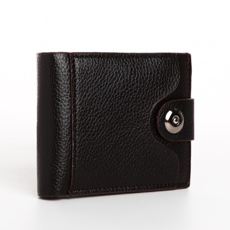 Male purse on a magnet, department for bills, for maps, for coins, brown color