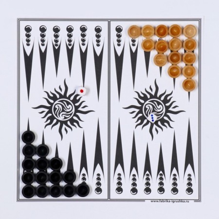 Board game 3 in 1: chess, checkers, backgammon, wooden figures, board 29.5 x 29.5 cm-1